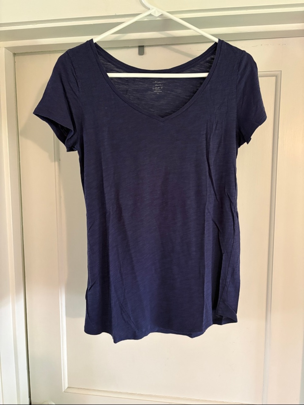 LOFT Navy V-Neck Short Sleeve Tee